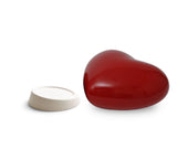 sekishin® heart urn | Ceramic urn red | Size: standard