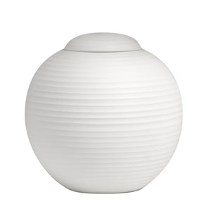 die urne© Amphore rund | «Kugel weiss» | mit Kanneluren