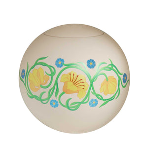 sfera bianca© ball urn | Clay urn «red flowers» | Size: standard