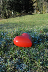 sekishin® heart urn | Ceramic urn red | Size: standard