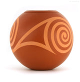 jembele® urn | terracotta engobed "double spiral" brown