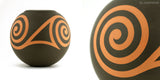 jembele® urn | terracotta, black engobed "double spiral"