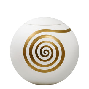 sfera bianca© Kugelurne | Tonurne «Goldspirale»