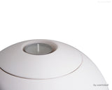 sfera bianca© | Tonurne Naturweiss | mit Kerze