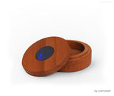 sign of memory® Miniurne | Holz | mit blauvioletter Glasluke