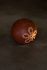 jembele® ball urn | Terracotta engobed «Flores» Terracotta | Size: standard