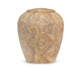 yasura® Amphore | Holzurne Pappel «gewachst» | spezielle Holzmusterung