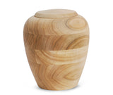 yasura® Amphore | Holzurne Pappel «gewachst» | spezielle Holzmusterung