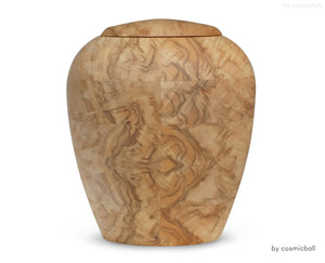 yasura® Amphore | Holzurne Pappel «gewachst» | spezielle Holzmusterung