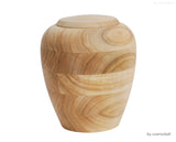 yasura® Amphore | Holzurne Pappel «gewachst» | spezielle Holzmusterung