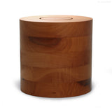 yasura® Säule | Holzurne Birne mit Kerze