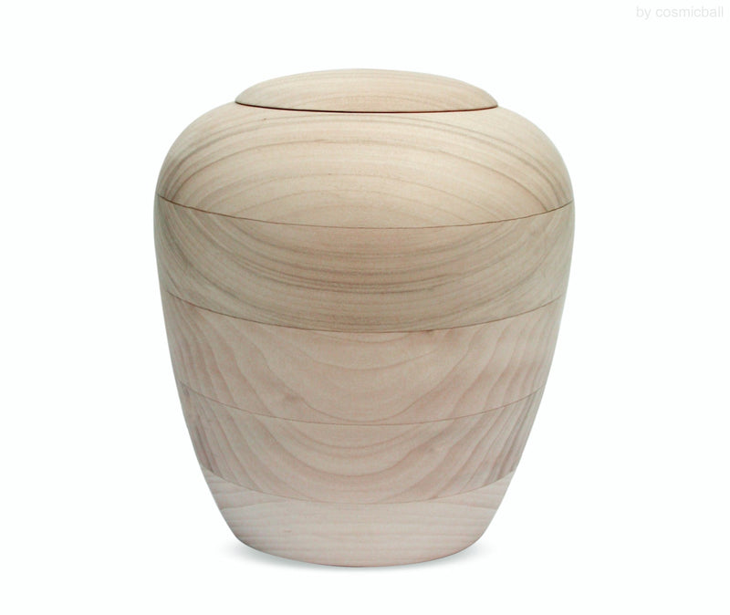 yasura® amphora | Wooden urn poplar «organic natural» | Size: standard