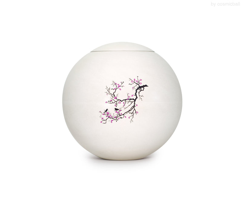 sfera bianca© ball urn | Clay urn «Sakura» | Size: standard