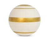 sfera bianca© Kugelurne | «Gestreift» gold handbemalt