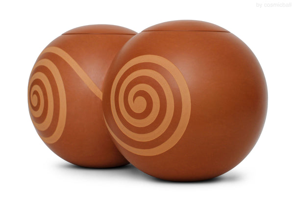 jembele® Kugelurne | Terracotta engobiert «Doppelspirale» | Partnerurne