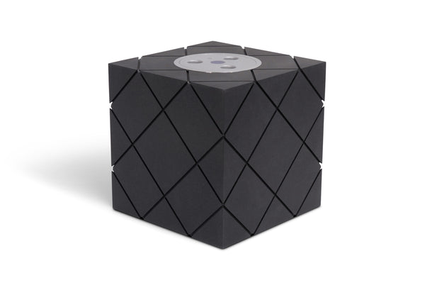 mokkyu® Kubus | Holzurne MDF | Schwarz «Rautenmuster»
