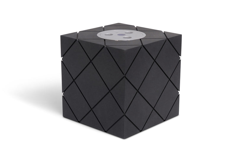 mokkyu® Kubus | Holzurne MDF | Schwarz «Rautenmuster»