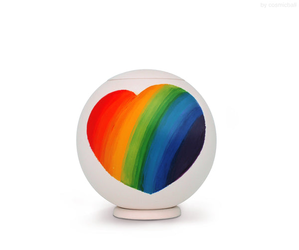 sfera bianca© Kugelurne | Tonurne «rainbow heart» | Grösse: klein