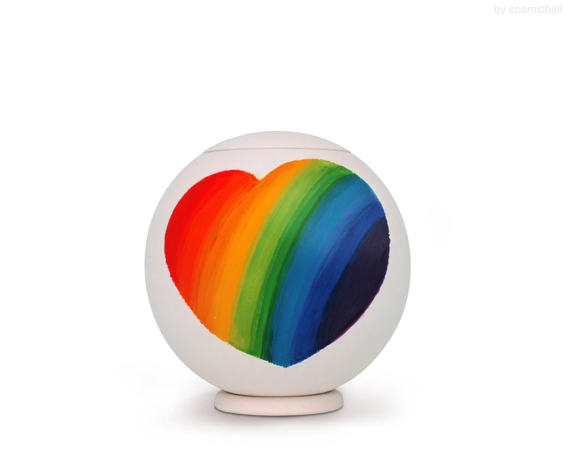 sfera bianca© Kugelurne | Tonurne «rainbow heart» | Grösse: klein