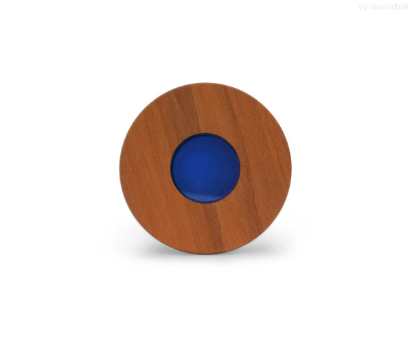 sign of memory® Miniurne | Holz | mit blauvioletter Glasluke