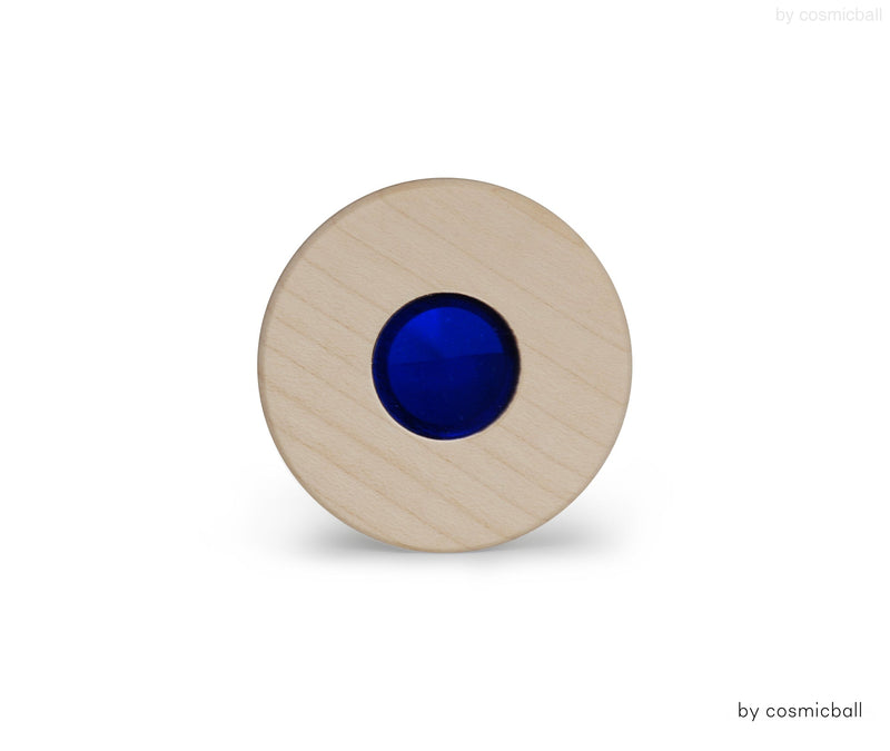 sign of memory® Miniurne | Holz | mit blauvioletter Glasluke