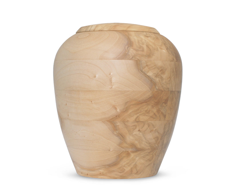 yasura® Amphore | Holzurne Pappel «gewachst» | spezielle Holzmusterung