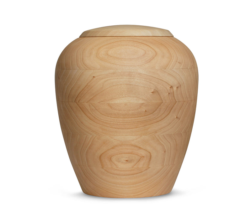 yasura® Amphore | Holzurne Pappel «gewachst» | spezielle Holzmusterung