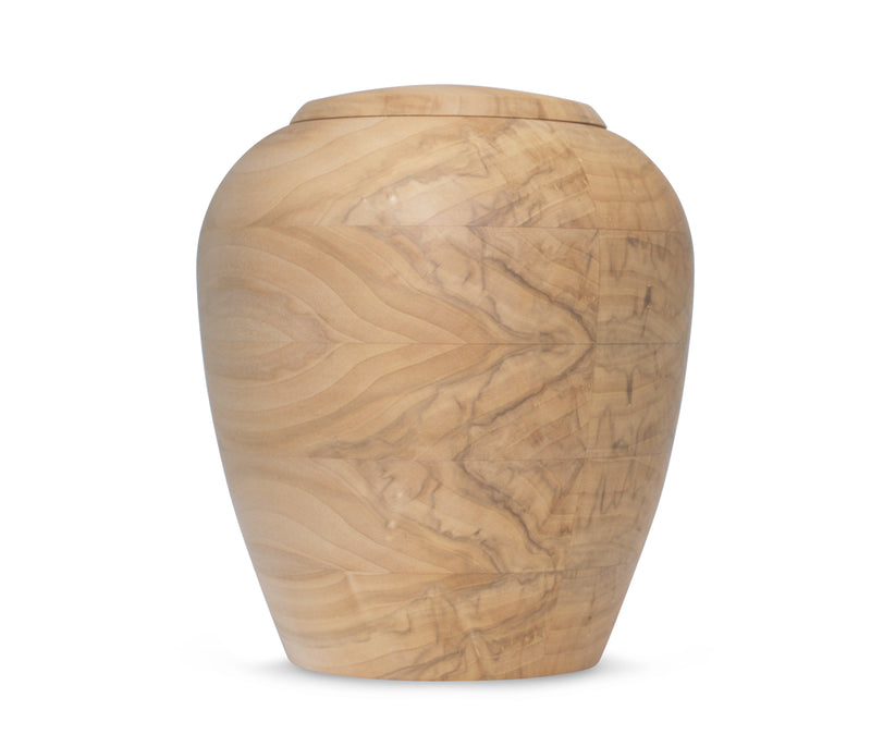 yasura® Amphore | Holzurne Pappel «gewachst» | spezielle Holzmusterung