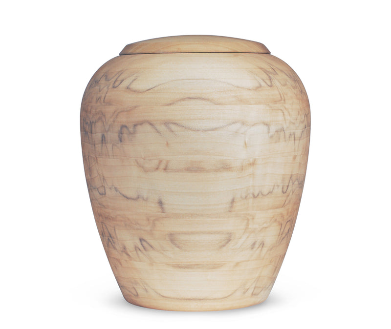 yasura® Amphore | Holzurne Pappel «gewachst» | spezielle Holzmusterung