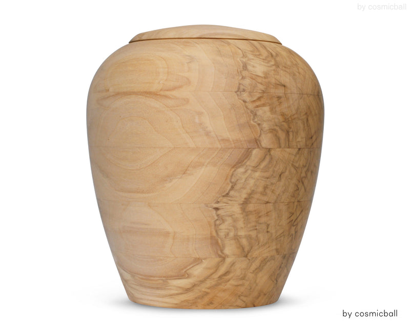 yasura® Amphore | Holzurne Pappel «gewachst» | spezielle Holzmusterung
