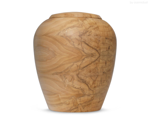 yasura® Amphore | Holzurne Pappel «gewachst» | spezielle Holzmusterung