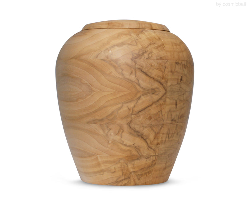 yasura® Amphore | Holzurne Pappel «gewachst» | spezielle Holzmusterung