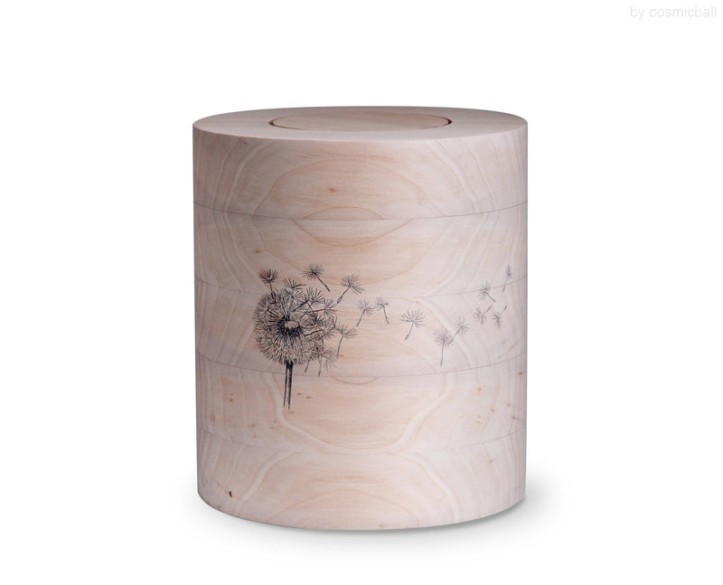 yasura® Säule | Holzurne Pappel bio| «Pusteblume»